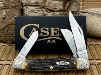 large stockman knife - case xx hand fired peachseed amber