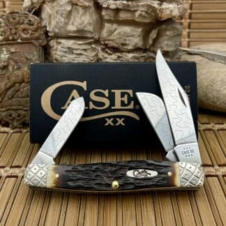 large stockman knife - case xx hand fired peachseed amber