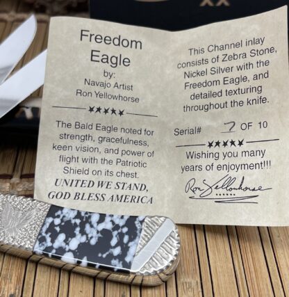 Case XX Ron Yellowhorse Knife – Zebra Stone Freedom Eagle Trapper | #7 of 10 - Image 2