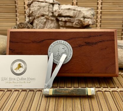 Case XX Wild Horse Custom Baby Doc Knife – Mammoth Fossil & Imperial Jade, 1 of 5 - Image 4