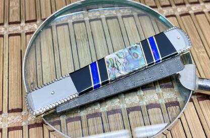 Case XX Wild Horse Custom Damascus Razor Barlow – Abalone, Onyx & Agate Inlay (#1 of 5) - Image 3