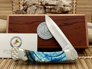 Wild Horse Custom Buck 110 Blue Mammoth Fossil folding hunter