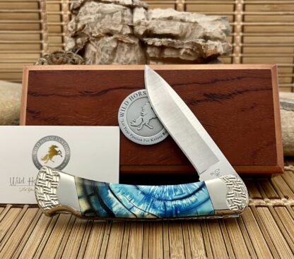 Wild Horse Custom Buck 110 Blue Mammoth Fossil folding hunter