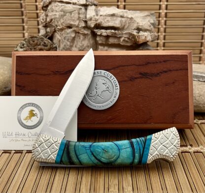 Wild Horse Custom Buck 110 Knife – Blue Mammoth & Chrysocolla | #1 of 3 - Image 5