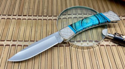 Wild Horse Custom Buck 110 Knife – Blue Mammoth & Chrysocolla | #1 of 3 - Image 2