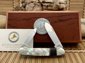 Wild Horse Custom Canoe Knife - Vintage mother of pearl