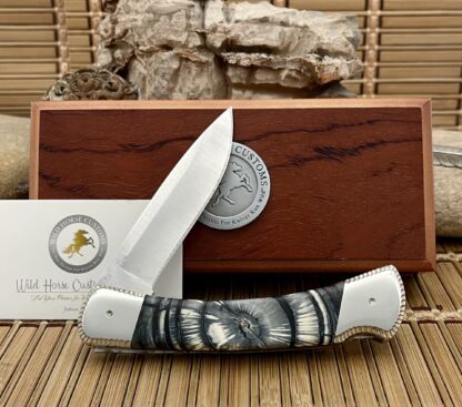 Buck 110 Mammoth Fossil Knife – Wild Horse Custom | Grey Cross-Cut | #01 of 25 - Image 5