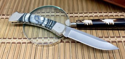 Buck 110 Mammoth Fossil Knife – Wild Horse Custom | Grey Cross-Cut | #01 of 25 - Image 4