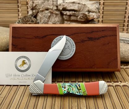 Wild Horse Custom Copperlock Knife – Abalone, Gaspeite & Coral | #1 of 5 - Image 4