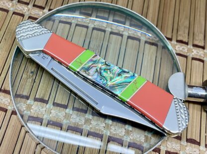 Wild Horse Custom Copperlock Knife – Abalone, Gaspeite & Coral | #1 of 5 - Image 3