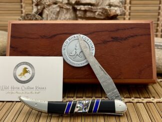 Wild Horse Custom Toothpick – Damascus & Paua Abalone