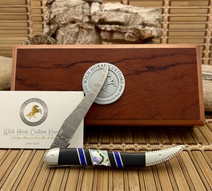 Wild Horse Custom Toothpick Knife – Paua Abalone, River Agate & Onyx | #1 of 5 - Image 4