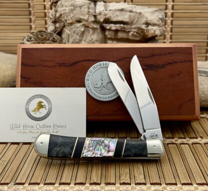 Wild Horse Custom Trapper Knife – Paua Abalone, Sugalite & Black Pearl | #1 of 5