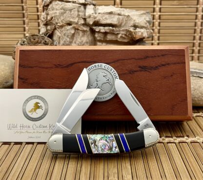 Wild Horse Abalone Sowbelly Knife – River Agate & Onyx Inlays | #1 of 5 - Image 4