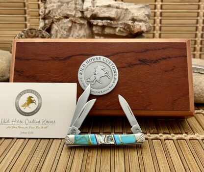Wild Horse Custom Stockman Knife – Abalone & Kingman Turquoise | #1 of 5 - Image 4