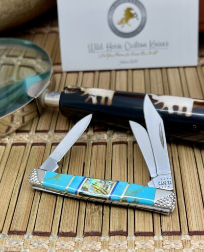 Wild Horse Custom Stockman Knife – Abalone & Kingman Turquoise | #1 of 5 - Image 2
