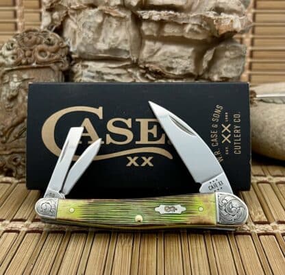Case XX Custom Hand Fired Lime Green Seahorse Whittler – 1 of 1