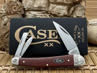 Case XX Custom Scrolled Dark Red Burlap Whittler Knife