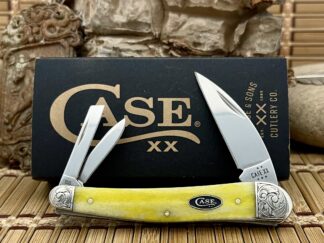 Case XX Custom Scrolled Yellow Bone Whittler Knife