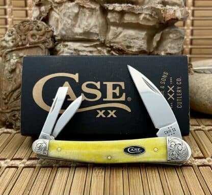 Case XX Custom Scrolled Yellow Bone Whittler Knife