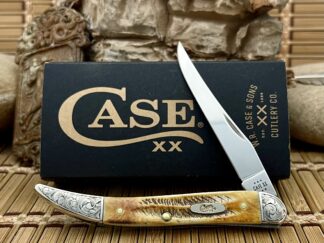 Case XX Custom Burnt Bone Stag Medium Toothpick Knife