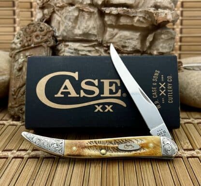 Case XX Custom Burnt Bone Stag Medium Toothpick Knife