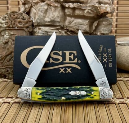 Case XX Custom Green Apple Bone Muskrat Knife