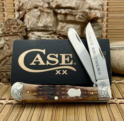 Case XX Custom Brothers Jig Brown Bone Trapper Knife