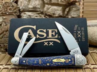 Case XX Custom Blue Sycamore Scrolled Whittler Knife