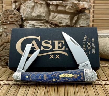 Case XX Custom Blue Sycamore Scrolled Whittler Knife