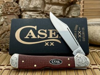 Case XX Custom Red Burlap Micarta Copperlock Knife