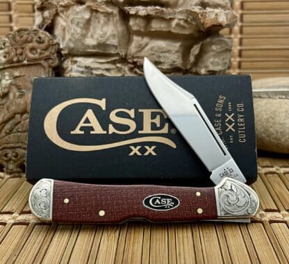 Case XX Custom Red Burlap Micarta Copperlock Knife