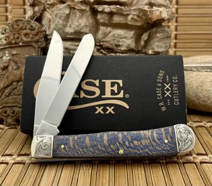 Spectacular Case XX Custom Scrolled Blue Sycamore Trapper – 1-of-a-Kind Collector’s Piece - Image 3