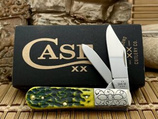 Case XX Custom Engraved Green Apple Barlow Knife