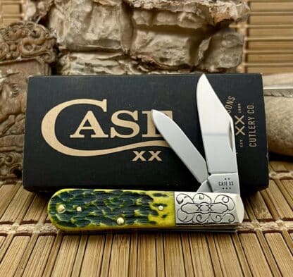 Case XX Custom Engraved Green Apple Barlow Knife