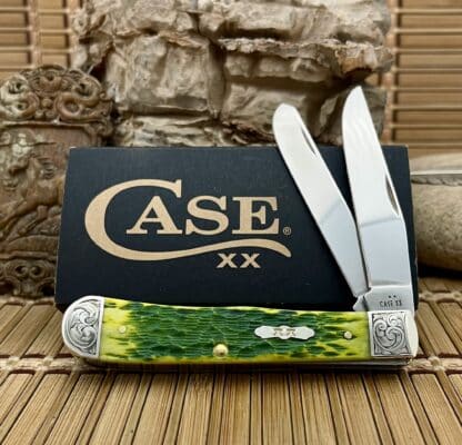 Case XX Custom Green Apple Bone Trapper Knife