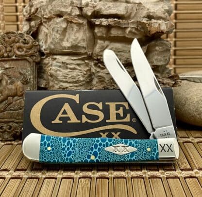 Case XX Caribbean Bone Lizard Skin Trapper Knife