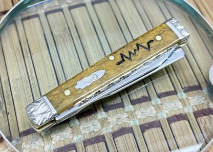 Case XX Heartbeat Baby Doc – Custom Antique Bone Pocket Knife - Image 3