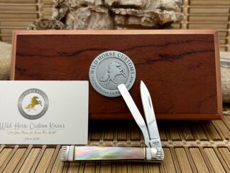 Brown Lip Pearl and Fossil Baby Doc – Case XX Wild Horse Custom Knife