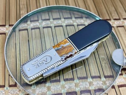 Case XX Wild Horse Custom Black Onyx and Mammoth Barlow Knife #1/1 - Image 3