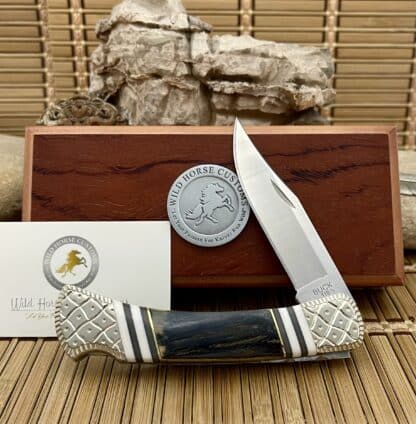 Buck 110 Blue Mammoth Ivory Knife | Wild Horse Custom #1 of 1