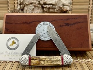 Mammoth Ivory Damascus Canoe by Wild Horse Custom – #01 of 10