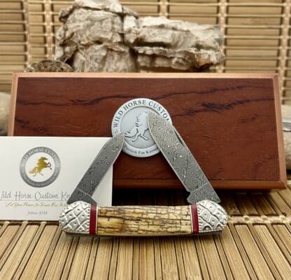 Mammoth Ivory Damascus Canoe by Wild Horse Custom – #01 of 10