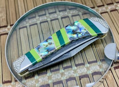 Case XX Wild Horse Custom Jade Damascus Saddlehorn Knife - Image 3