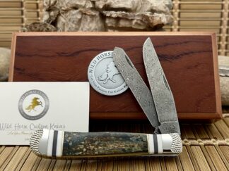Blue Mammoth Ivory Damascus Trapper #1/1 – Wild Horse