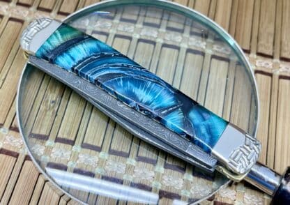 Wild Horse Custom #08 Blue Cross Cut Mammoth Trapper Damascus - Image 4