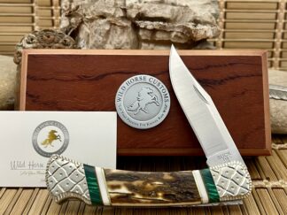 Buck 110 Mammoth Ivory and Malachite Lockback Knife — Wild Horse Custom