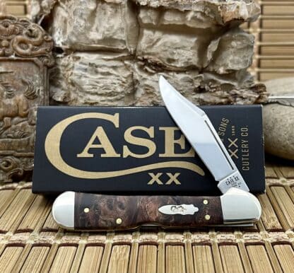 Brown Maple Burl Mini Copperlock Knife – Case XX USA