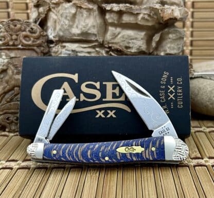 Case XX Engraved Blue Sycamore Whittler Knife
