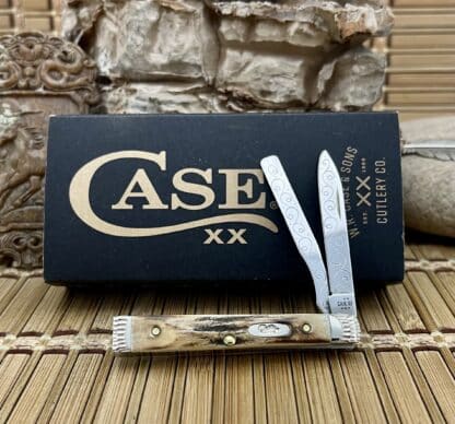 Engraved Bone Stag Baby Doc Knife